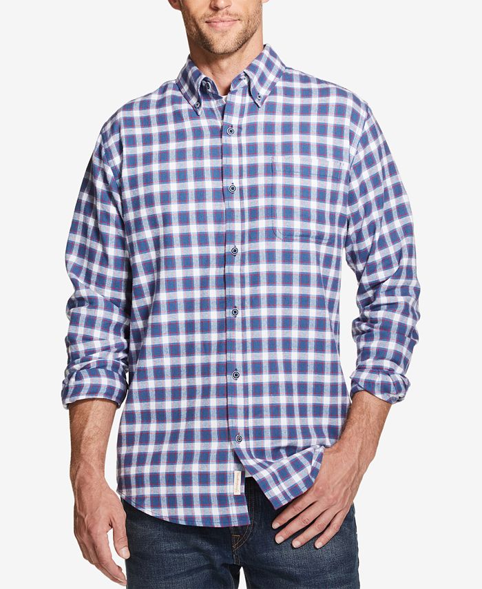 Weatherproof Vintage Men's Plaid Brushed Flannel Pocket Shirt - Macy's