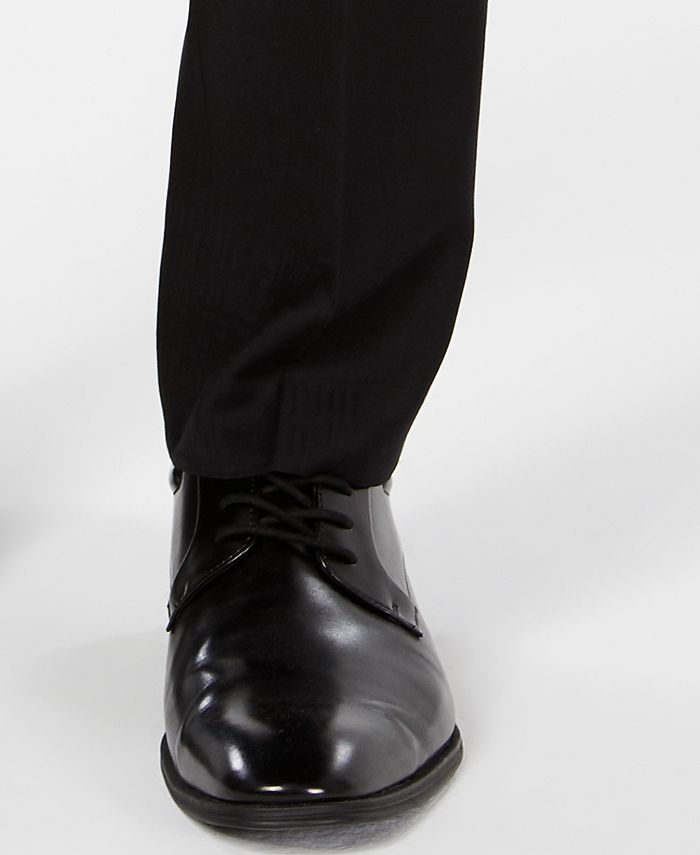 Bar III Men's Slim-Fit Black Tonal Plaid Dress Pants, Created for Macy ...