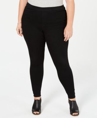 plus size black jeggings with pockets