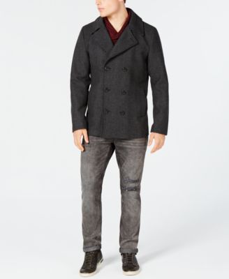 Macy's men's wool pea coat hotsell