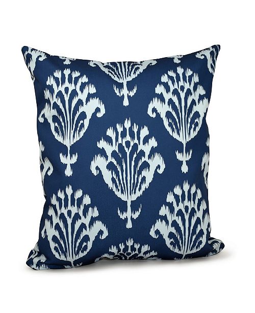 E by Design 16 Inch Navy Blue Decorative Floral Throw