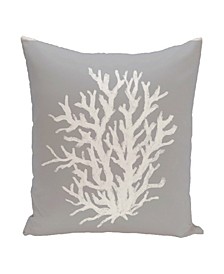 16 Inch Gray Decorative Floral Throw Pillow