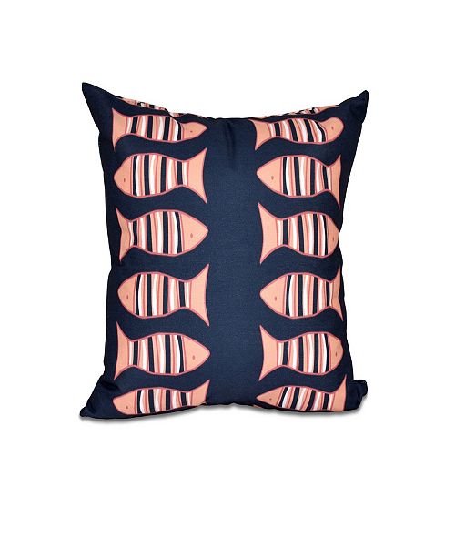 E By Design Something S Fishy 16 Inch Navy Blue And Orange