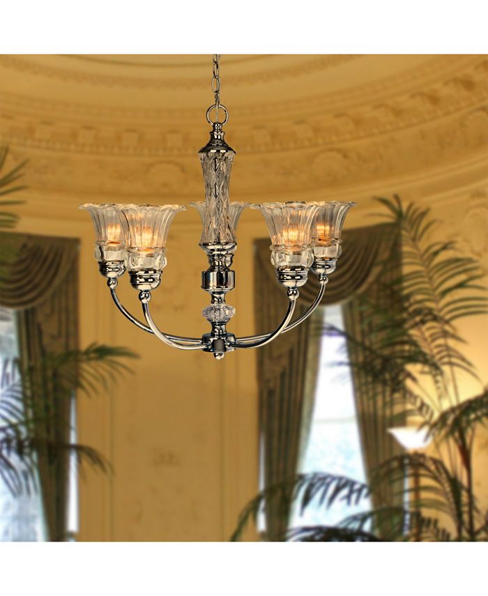 All The Rages Elegant Designs 5 Light Glass Ceiling Glacier Petal