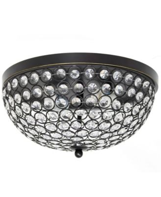 All The Rages - 2 Light Elipse Crystal Flush Mount Ceiling Light