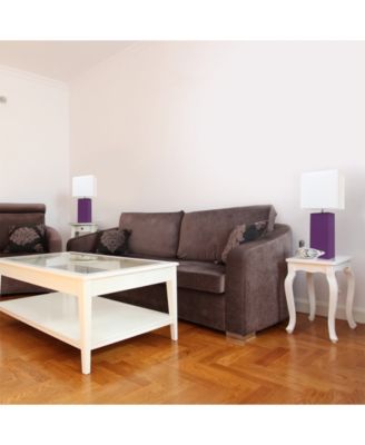 Elegant Designs 2 Pack Modern Leather Table Lamps with White Fabric Shades