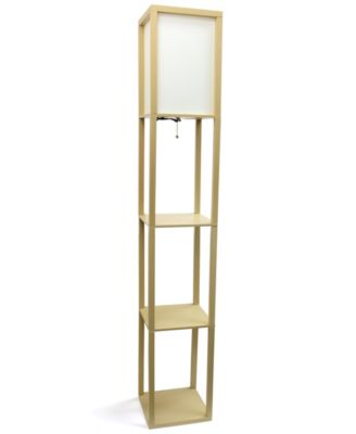 All The Rages - Floor Lamp Etagere Organizer Storage Shelf with Linen Shade
