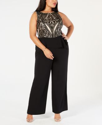 plus size peplum jumpsuit