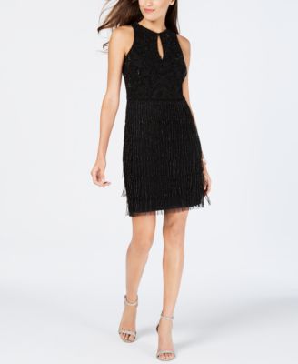 Adrianna Papell Petite Beaded Keyhole 