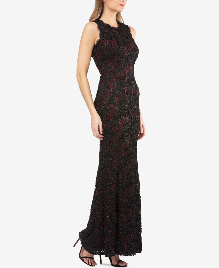 Js collections sequin lace blouson gown clearance