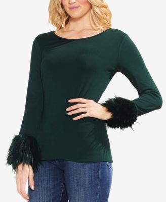 Vince Camuto - Faux-Fur-Cuff Top