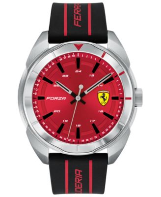 Ferrari - Men's Forza Black Silicone Strap Watch 45mm