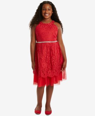 Rare Editions Big Girls Halter Lace Party Dress