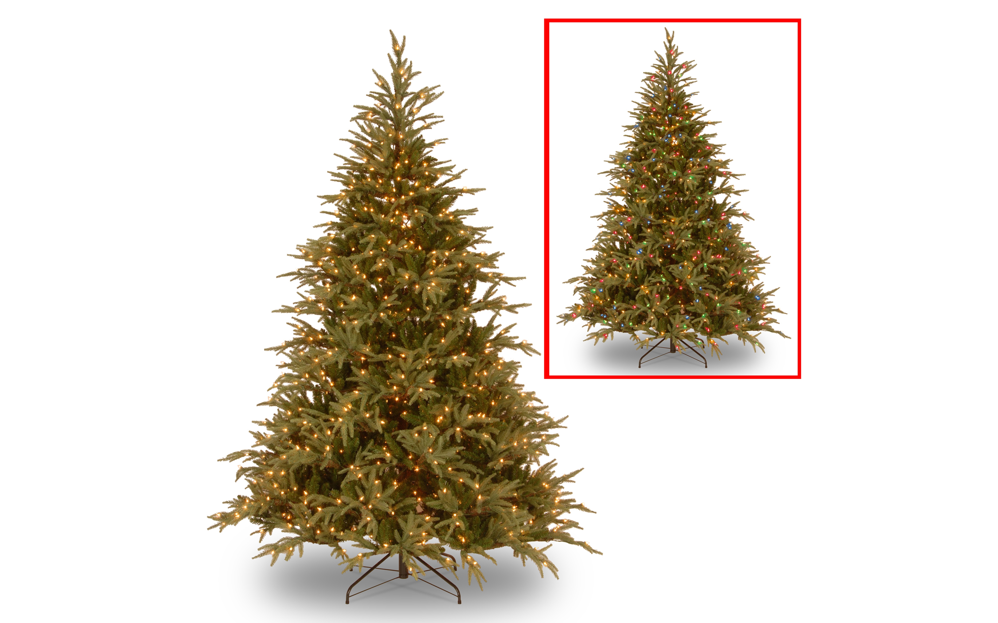National Tree 9' "Feel Real" Frasier Grande Hinged Tree with 1500 Dual Led Lights