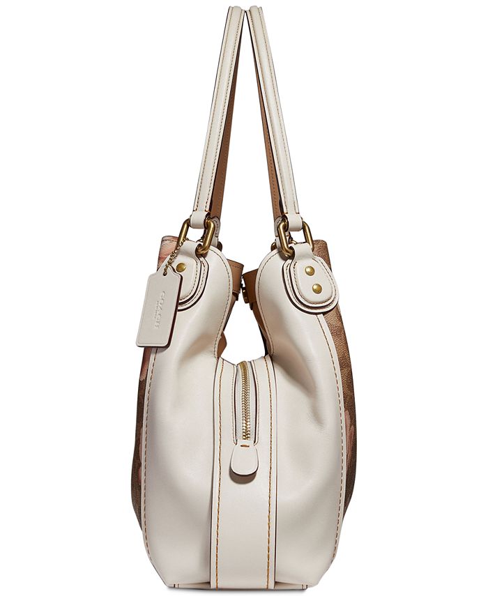 COACH Coated Canvas Signature Rose Print Edie 31 Shoulder Bag Macy s