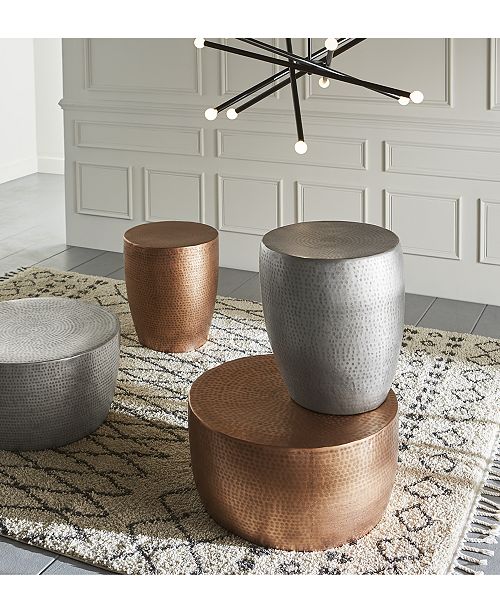 Furniture Nova Metal Drum End Table & Reviews Furniture Macy's