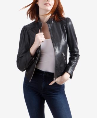 puff sleeve biker jacket