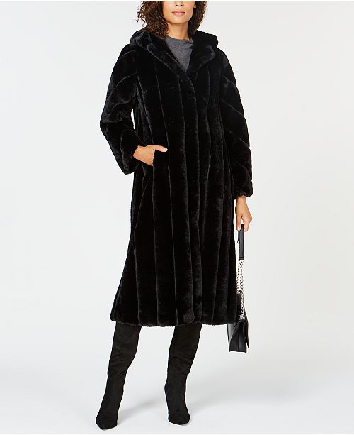 Jones New York Hooded Maxi Faux Fur Coat Reviews Coats Women
