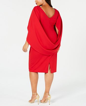 Red cape dress plus size store