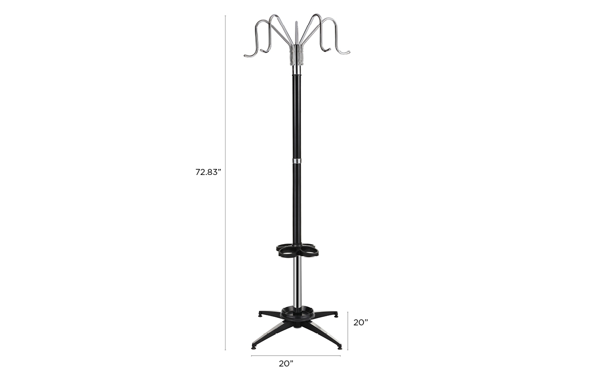 Ethan Coat Rack - Black and Chrome
