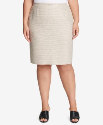 Calvin Klein - Plus Size Tweed Pencil Skirt