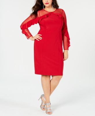 women's plus red dress