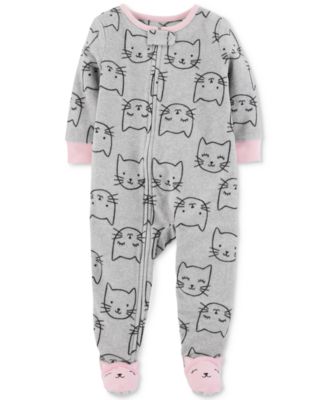 Carter's Baby Girls Cat-Print Footed Pajamas & Reviews - Pajamas - Kids ...