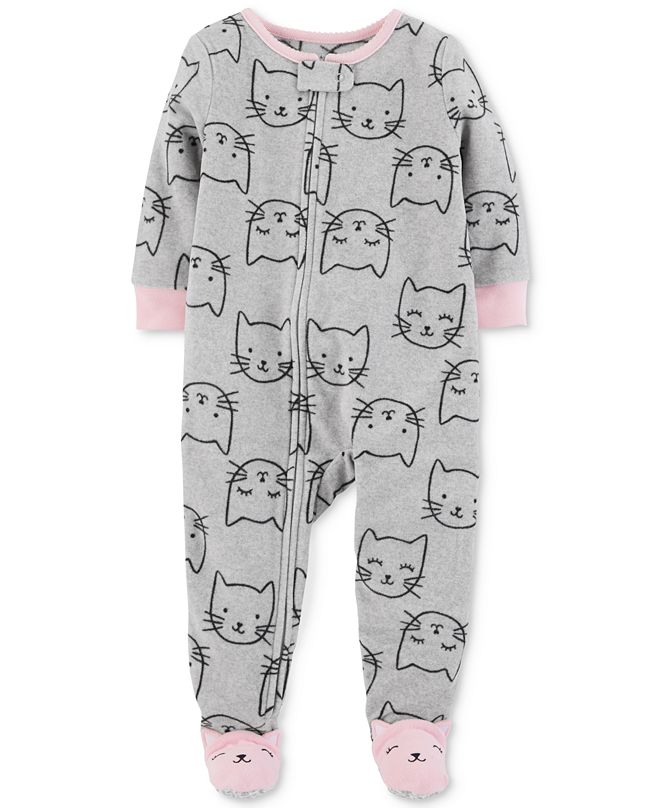 Carter's Baby Girls CatPrint Footed Pajamas & Reviews Pajamas Kids