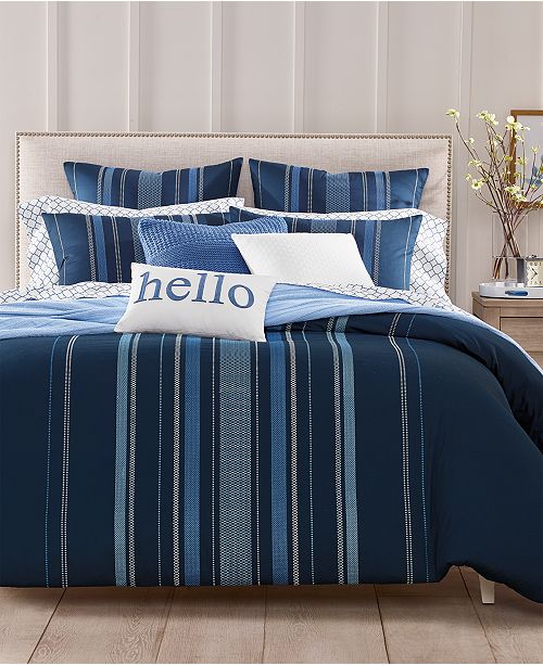 Charter Club Embroidered Lattice Cotton 300 Thread Count 2 Pc