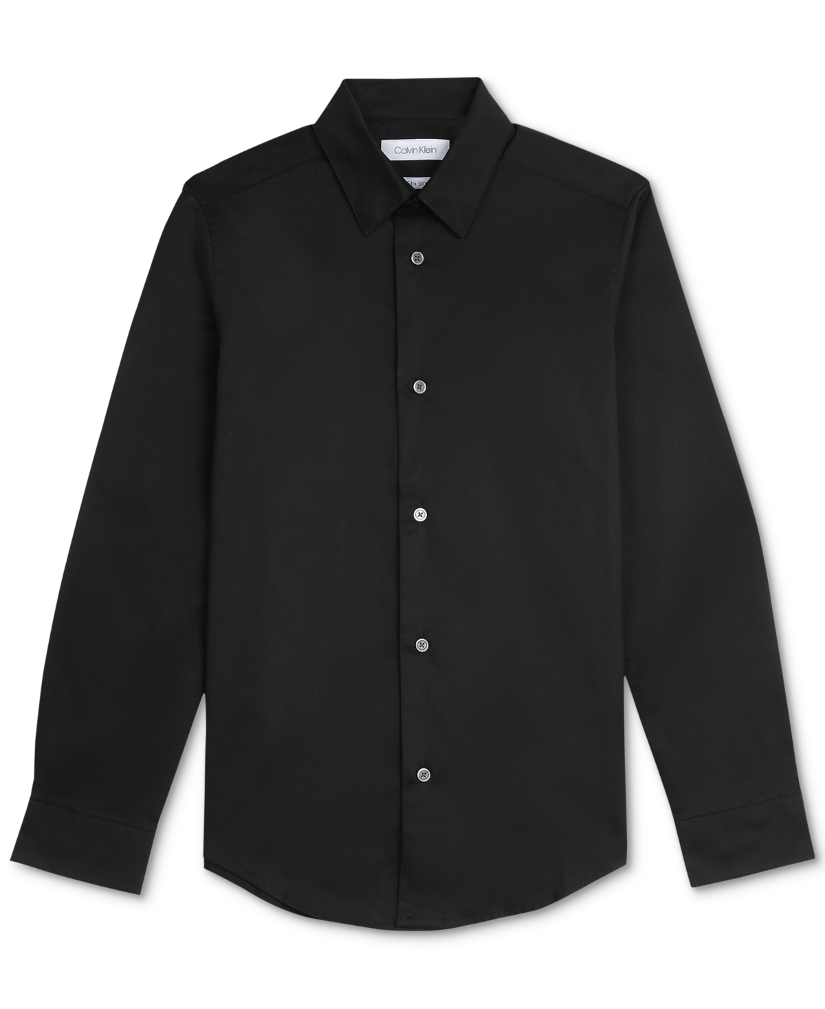 Calvin Klein Big Boys Slim Fit Solid Stretch Poplin Shirt