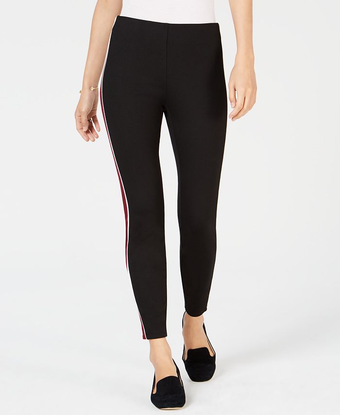 Maison Jules Pull-On Striped Skinny Pants, Created for Macy's - Macy's