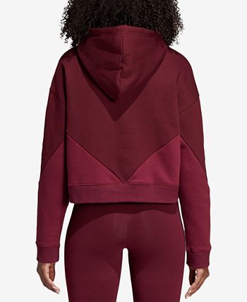 Originals girls' trefoil crop velour hoodie junior new arrivals