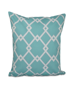 E By Design 16 Inch Aqua Decorative Trellis Print Throw Pillow