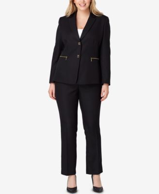 Tahari ASL - Plus Size Zipper-Pocket Pantsuit