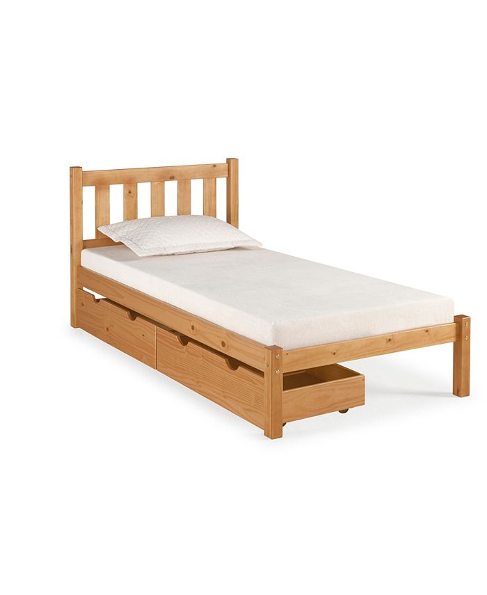 Alaterre Furniture Poppy Twin Bed With, Pine Twin Beds With Storage Drawers