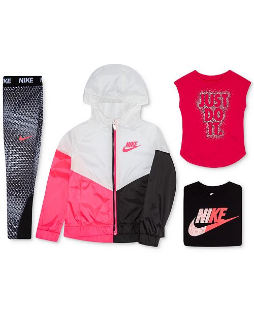 Nike Little Girls Colorblocked Hooded Jacket Graphic T Shirts