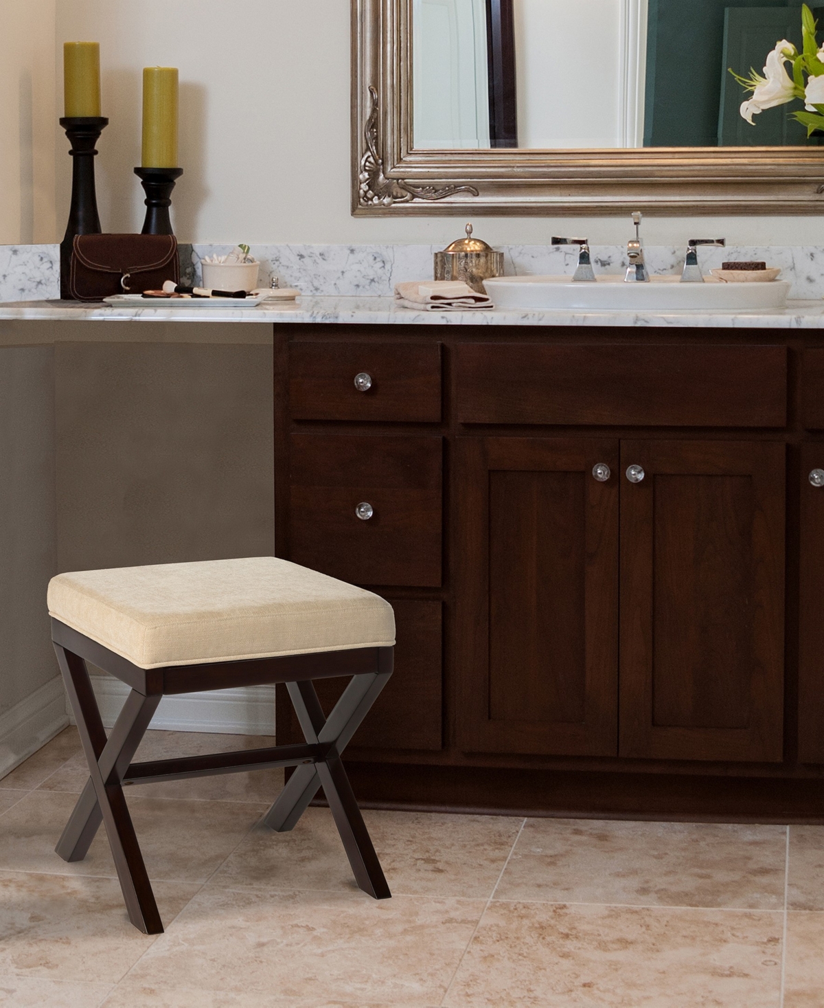 Morgan Wood Vanity Stool