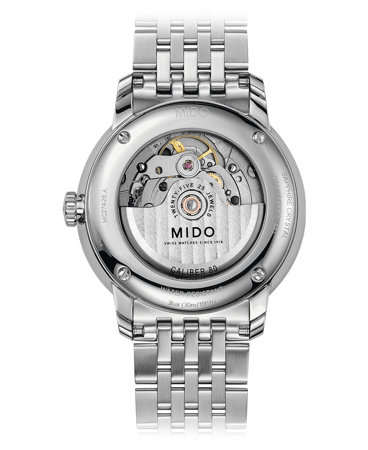 Shop Mido Men's Swiss Automatic Baroncelli Iii Stainless Steel Bracelet Watch 40mm