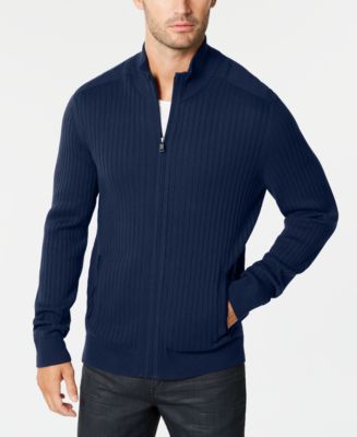 Alfani Men's Ribbed Full-Zip Sweater, Classic Fit, Created for Macy's ...