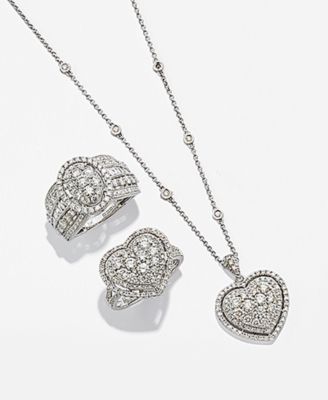 EFFY&reg; Diamond Heart Pendant Necklace (1-1/8 ct. t.w.) in 14k White Gold or 14k Rose Gold