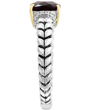 EFFY Collection - Rhodolite Garnet (1-9/10 ct. t.w.) & Diamond Accent Statement Ring in Sterling Silver & 18k Gold