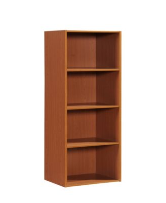 HODEDAH Bücherregal Mit 4 Offenen Ablagen – Modern Cherry, 120 X 40 X 30 Cm, Aus Hochwertigem Holz