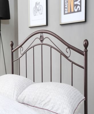 Hodedah Complete Metal Queen-Size Bed With Headboard, Footboard, Slats ...