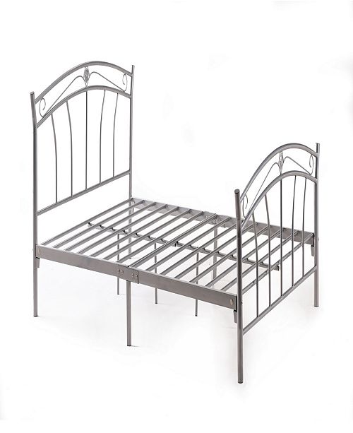 Hodedah Complete Metal Queen Size Bed With Headboard Footboard