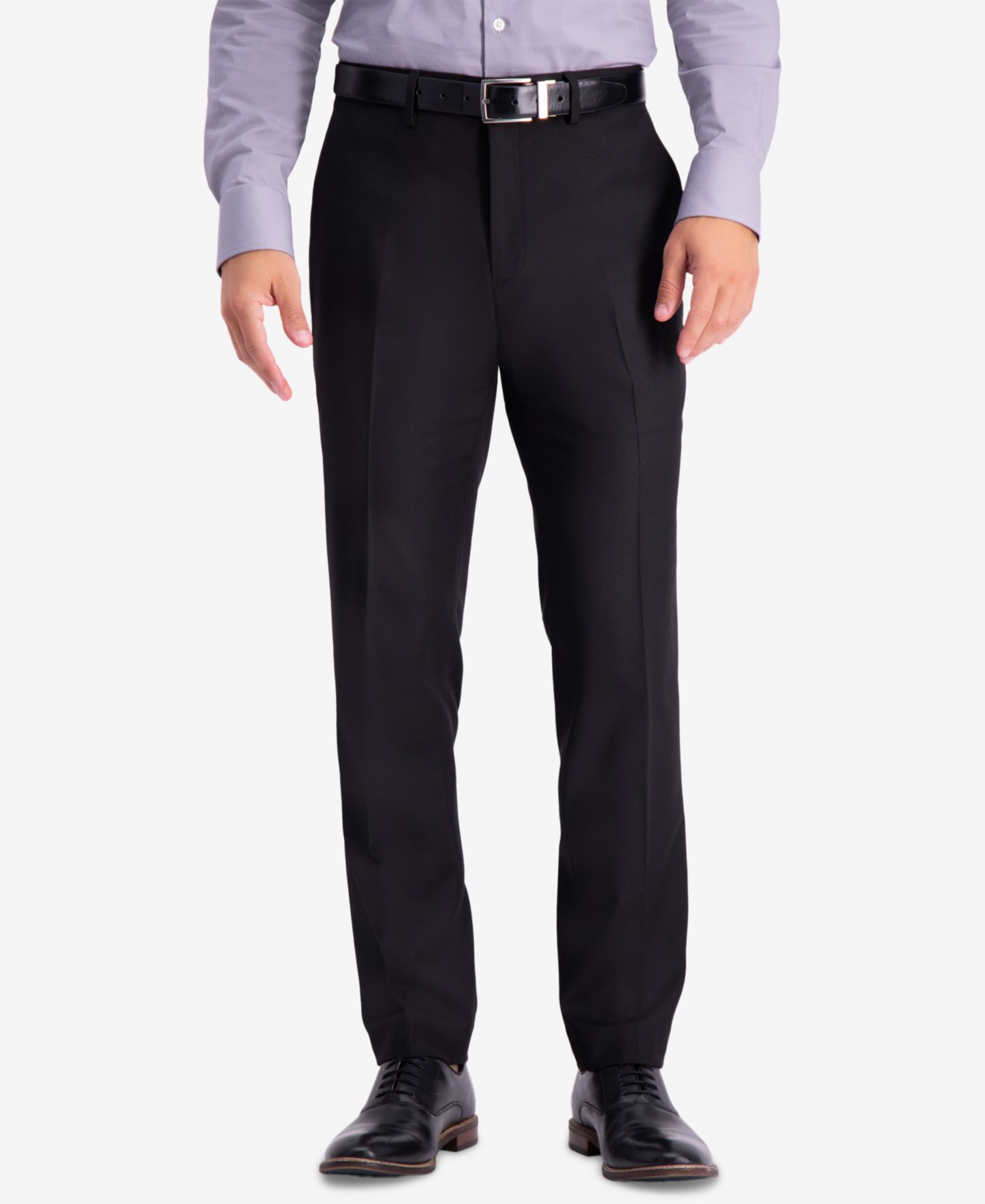 Мужские брюки Kenneth Cole Reaction Slim-Fit Stretch Premium Textured Weave Dress Pants, цвет: Чёрный — фото 1