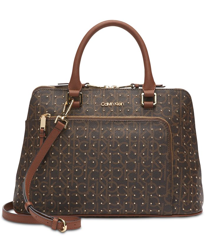 Calvin Klein Hudson Signature Studded Satchel Macy's