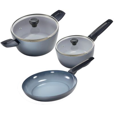 Moneta - Range Kleen  Azul Gres Ceramic Non-Stick Forged Aluminum 5 Piece Cookware Set