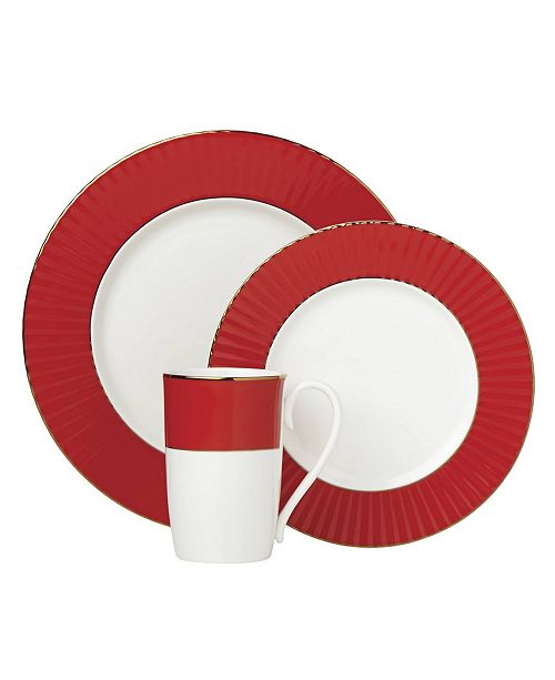 Lenox Pleated Colors Red 3 Piece Place Setting Reviews Fine