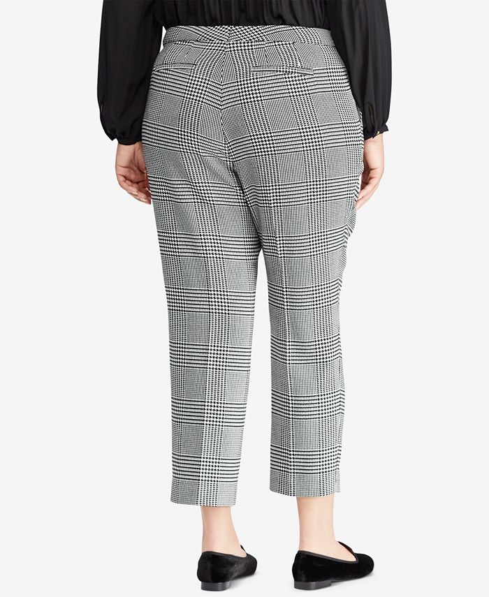 Ralph Lauren Women's Plus Plaid Jacquard Pants Black Size 2XL