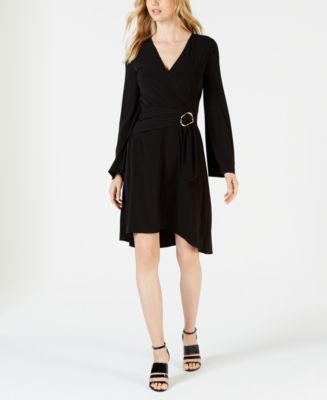 Calvin Klein Belted Faux-Wrap Dress & Reviews - Dresses - Women - Macy's